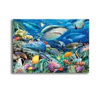 VAIIEYO 5D DIY Shark Diamond Art Kits Adults, Animal Fish Diamond Painting, Paint with Round Full Drill Crystal Rhinestone Diamonds Gem Art for Home Wall Decoration Gift 12X16Inch-43