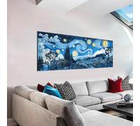 VAIIEYO 5D DIY Starry Night Large Diamond Painting Kit, Large Diamond Art for Adults Scenery, Paint with Round Full Drill Crystal Rhinestone Diamonds Gem Art for Home Wall Decoration Gift 12X31Inch