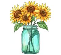 VAIIEYO 5D DIY Sunflower Diamond Art Kits Adults, Bottle Diamond Painting, Paint with Round Full Drill Crystal Rhinestone Diamonds Gem Art for Home Wall Decoration Gift 12X16Inch-48