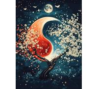 VAIIEYO 5D DIY Tree Diamond Art Kits Adults, Yin Yang Diamond Painting, Paint with Round Full Drill Crystal Rhinestone Diamonds Gem Art for Home Wall Decoration Gift 12X16Inch-51