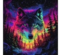 VAIIEYO 5D DIY Wolf Diamond Art Kits Adults, Animal Diamond Painting, Paint with Round Full Drill Crystal Rhinestone Diamonds Gem Art for Home Wall Decoration Gift 14X14Inch-43
