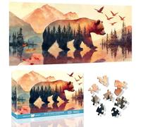 VAIIEYO Bear Jigsaw Puzzles for Adults 1000, Animal Jigsaw Puzzles, Puzzles for Adults, Fun & Challenging Colorful Puzzles, Family Time, Great Gift Idea, Finished Size 41 x 80 cm