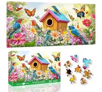 VAIIEYO Bird Jigsaw Puzzles for Adults 1000, Butterfly Birdhouse Jigsaw Puzzles, Puzzles for Adults, Fun & Challenging Colorful Puzzles, Family Time, Great Gift Idea, Finished Size 41 x 80 cm