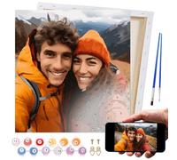 VAIIEYO Custom Paint by Numbers for Adults with Frame, Personalised Framed Paint by Numbers,Customized Your Own Private Picture, Home Wall Decor Gift for Family, Friend, Pet 8x8 inch/20x20cm