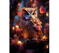 VAIIEYO Diamond Art Kits for Adults Owl, 5D Diamond Art Kit Bird Animal, DIY Paint with Round Full Drill Diamonds Gem Art for Home Wall Decoration Gift-16X20 Inch-447