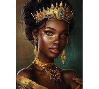 VAIIEYO Diamond Art Painting African Woman, Diamond Art Kits for Adults African American, Paint with Round Full Drill Crystal Rhinestone Diamonds Gem Art for Home Wall Decoration Gift 12X16 Inch-253