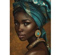 VAIIEYO Diamond Art Painting African Woman, Diamond Art Kits for Adults African American, Paint with Round Full Drill Crystal Rhinestone Diamonds Gem Art for Home Wall Decoration Gift 12X16 Inch-608