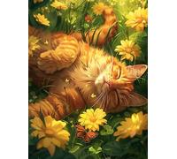 VAIIEYO Diamond Art Painting Cat, Diamond Art Kits for Adults Animal, Paint with Round Full Drill Crystal Rhinestone Diamonds Gem Art for Home Wall Decoration Gift 16X20 Inch-513
