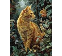 VAIIEYO Diamond Art Painting Cat, Diamond Art Kits for Adults Animal, Paint with Round Full Drill Crystal Rhinestone Diamonds Gem Art for Home Wall Decoration Gift 12X16 Inch-1259