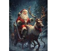 VAIIEYO Diamond Art Santa Claus, 5D Diamond Art Kit for Beginners, DIY Paint with Round Full Drill Diamonds Paintings Gem Art for Home Wall Decoration Gift-16X20 Inch-153