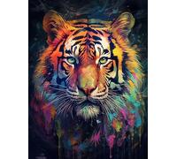 VAIIEYO Diamond Art Tiger, 5D Diamond Art Kit Animal, DIY Paint with Round Full Drill Diamonds Gem Art for Home Wall Decoration Gift-12X16 Inch-952