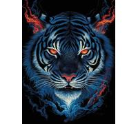VAIIEYO Diamond Art Tiger, 5D Diamond Art Kit Animal, DIY Paint with Round Full Drill Diamonds Gem Art for Home Wall Decoration Gift-12X16 Inch-786
