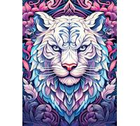 VAIIEYO Diamond Art Tiger, 5D Diamond Art Kit Animal, DIY Paint with Round Full Drill Diamonds Gem Art for Home Wall Decoration Gift-12X16 Inch-1997