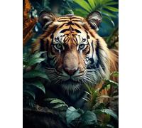 VAIIEYO Diamond Art Tiger, 5D Diamond Art Kit Animal, DIY Paint with Round Full Drill Diamonds Gem Art for Home Wall Decoration Gift-16X20 Inch-113