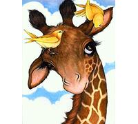 VAIIEYO Diamond Painting Giraffe, Diamond Art Animal, Paint by Numbers Bird Full Drill Round Rhinestone Craft Canvas for Home Wall Decor 30x40 cm