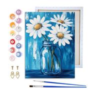 VAIIEYO Flower Paint by Numbers for Adults with Frame, 20x30 cm Framed Paint by Numbers Flower, Canvas DIY Oil Painting Kit with Paintbrush & Acrylic Pigment, Arts Craft for Home Wall Decor-288