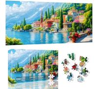 VAIIEYO Lakeside Jigsaw Puzzles for Adults 1000, Landscape Jigsaw Puzzles, Puzzles for Adults, Fun & Challenging Colorful Puzzles, Family Time, Great Gift Idea, Finished Size 41 x 80 cm