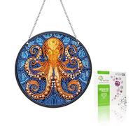 VAIIEYO Octopus Diamond Painting Hanging Ornament, Window Hanging Kit with Chain, Special Shaped Crystal Pendant Animal Diamond Art Craft for Gift Home Wall Front Door Garden Decoration