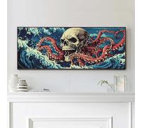 VAIIEYO Paint by Numbers Kit for Adults Octopus, Skull Paint by Numbers Kits, Large Size Painting Kit Canvas Drawing Paintwork for Beginner Arts Craft for Home Wall Decor 12x31inch, Without Frame
