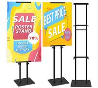 VAIIGO 2Pack Poster Stand Double-Sided Sign Banner Stand Heavy Duty Floor Standing Sign Holder, Adjustable Height Up to 203cm, Advertising, Exhibition, Menus, Display Stand