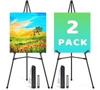 VAIIGO 2Pcs Easel Stand for Sign, Display Easels for Wedding Sign, 168cm Adjustable Metal Black Easel for Painting, Artist Instant Easels Portable Display Tripod Folding Poster Stand with Carrying Bag