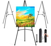 VAIIGO 3Pcs Easel Stand for Sign, Display Easels for Wedding Sign, 168cm Adjustable Metal Black Easel for Painting, Artist Instant Easels Portable Display Tripod Folding Poster Stand with Carrying Bag