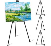 VAIIGO 4Pack Aluminum Easel Stand for Wedding, Art Foldable Easel Tripod, Adjustable Portable Black Easels, Floor or Tabletop Collapsible Easels Stand, Painting Canvas Stands for Wedding Welcome Sign