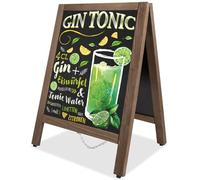 VAIIGO A Board Pavement Sign A Frame Chalkboard Sign Board Magnetic 43x65cm Double Sided Pavement Board Sandwich Board Signs Outdoor Blackboard for Restaurant, Business, Wedding(Small), Brown