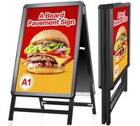 VAIIGO A1 A-Board Pavement Sign - Double Side Display Poster Board Aluminum Frame Sign Board for Outdoor Advertising Display Stand, Black