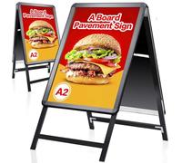 VAIIGO A2 A-Board Pavement Sign - Double Side Display Poster Board Aluminum Frame Sign Board for Outdoor Advertising Display Stand, Black