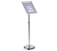 VAIIGO A3 Sign Holder Stand, Adjustable Poster Stand, Pedestal Sign Holder Floor Standing with Aluminum Snap Frame, Menu Frame Display Stands for Advertisment, Business, Wedding, Retial, Silver