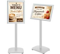 VAIIGO A3 Sign Stand, Heavy Duty Poster Stand, Floor Standing Sign Holder, | Adjustable Aluminum Snap Frame, A3 Menu Stand for Advertising, Notice, Information, Welcome Signs, Restaurants, Events, Shops