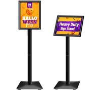 VAIIGO A4 Poster Sign Stand, Adjustable Menu Notice Display Stand with Heavy Duty Cast Iron Base, Floor Standing Sign Holder for Poster, Advertising, Sales, Signage Snap Frame Display Stand, Black