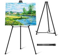 VAIIGO Display Easel Stand, Aluminum Artist Instant Easel Tripod, Adjustable Portable Foldable Black Easels, Floor Standing or Tabletop Easel Stand for Display Wedding Welcome Sign, Painting Canvases