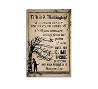 VAIKANHAI Harper Lee To Kill A Mockingbird Poster for Bedroom Aesthetics Picture Printing Canvas Painting 08x12inch(20x30cm) Unframe-style