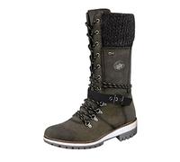 VaiKanhai Mid- Woolen Buckle Lace-Up Boots Heel Belt Women's Boots Military, Green, 6 UK
