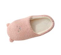 VaiKanhai Unisex Cartoon Felt Slippers Comfortable Winter Warm Felt Slippers Women's Plush Flat Felt Slippers Soft Memory Foam Cuddly Slip-on Casual Shoes Thermal, pink, 6 UK