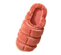 VaiKanhai Unisex Cartoon Felt Slippers Non-Slip Cotton Slippers Felt Slippers Men's Animal Closed Soft Memory Foam Cuddly Comfortable for Indoor and Outdoor Use, red, 6 UK