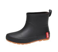VaiKanhai Wellies Mid Barrel Rain Boots Student Plus Velvet Warm Waterproof Non-Slip Water Shoes Rubber Shoes Shoes Women Internationalist, black, 7 UK