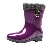 VaiKanhai Wellington Boots Punk Mid Warm Snow Boots Women's Non-Slip Rain Boots Outdoor Water Shoes Women's Shoes Summer Shoes 43, purple, 8.5 UK