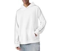 VaiKanhai Windbreaker Men's Sweatshirt Casual Long Sleeve Fleece Hoodies Workout Pullover Pullover Zip Waterproof Jacket Men's Winter Transition Jacket Hooded Lumberjack Jacket, White, XL