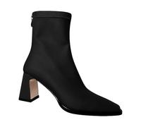 VaiKanhai Women's British Plain Leather Chain Side Zipper Thick Fashion Short Boots Sexy Worn, black, 8 UK
