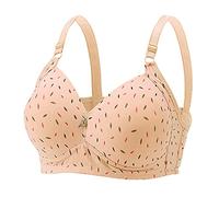 VaiKanhai Women's Seamless Sports Bra, Seamless Lace Bra Fitness Bra Gym Push Up Yoga Push Up Bra Padded Soft Bra Comfortable and Soft Sports Lingerie for Everyday Use, beige, UK 26