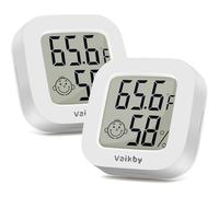 Vaikby Indoor Thermometer 2 Pack, Humidity Meter Digital Hygrometer Room Thermometer for Home, High Accurate Temperature and Humidity Monitor for Greenhouse Reptile Humidifier Cellar Office