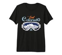Vail Colorado Ski Town Rocky Mountains Inside Goggles Retro Premium T-Shirt