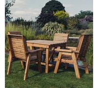 vail wooden garden square dining set with 4 chairs in natural