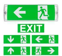 Vaileal Emergency LED Exit Sign Bulkhead: Emergency LED Fire Exit Light IP65 5W, Emerge Bulkhead Light with Legends, Outdoor Maintained & Non-Maintained