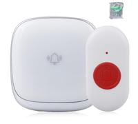 Vaileal Wireless Caregiver Pager, Personal Alarm for Elderly/Home/Patient/Disabled/Nurse (1 Receiver 1 Call Button), White, Touch Control, Wall Mount, 1000 ft Range