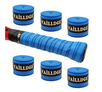 Vailldge Tennis Racket Grip Tape - Pattern Dots Grip Tape Absorbs Sweat Tennis Grip Anti Slip Overgrip for Tennis Racquet Squash Racket Badminton Baseball Bat Pingpong Paddle (Blue 6pcs)
