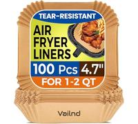 Vailnd 100Pcs Small 4.7 Inch Square Air Fryer Liners Disposable for 1-2 Qt